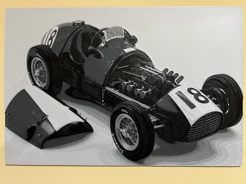 Mô hình tranh in 3D xe đua Ferrari F500 phong cách HueForge - Image 2