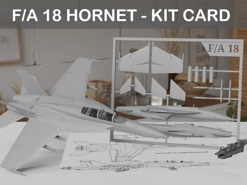 Mô hình lắp ráp Kit Card máy bay F/A 18F Super Hornet - Image 1