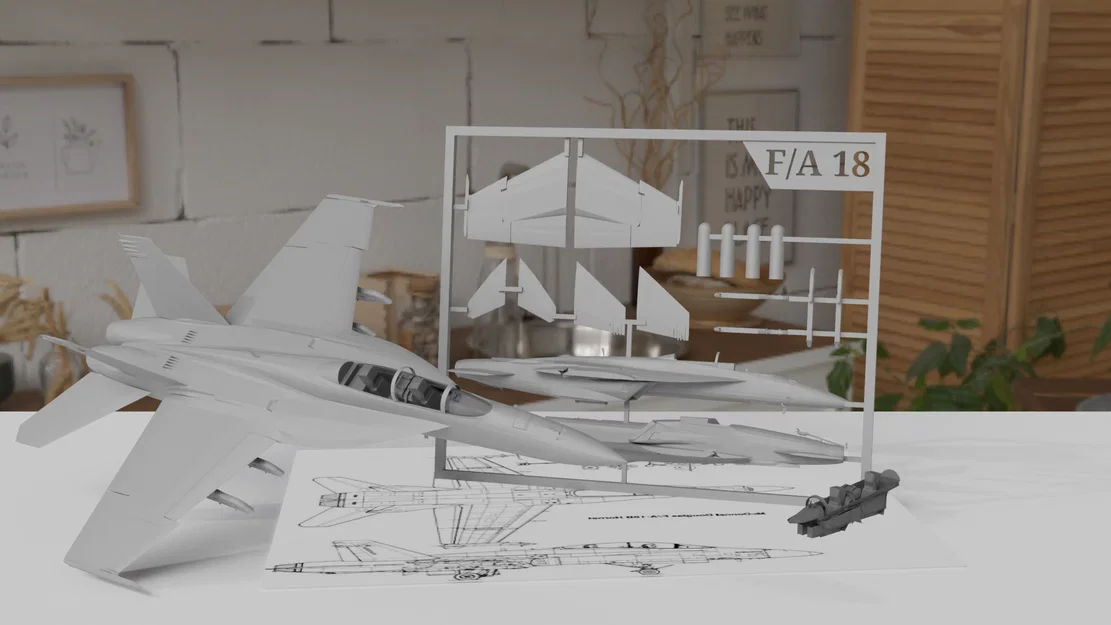 Mô hình lắp ráp Kit Card máy bay F/A 18F Super Hornet - Image 3
