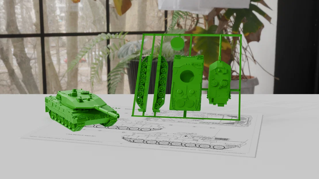 Mô hình Kit Card Xe tăng Leopard 2A7 v2 - Image 3