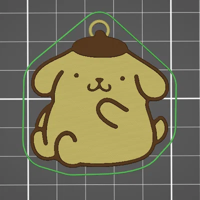 Móc khóa Pompompurin Sanrio dễ thương - Mẫu in 3D siêu đơn giản