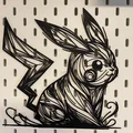 Flowing Line Art Pikachu - Mô hình nghệ thuật đường nét tinh tế - Thumbnail 2