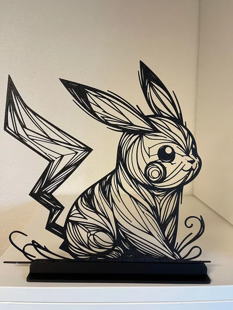 Flowing Line Art Pikachu - Mô hình nghệ thuật đường nét tinh tế - Image 3