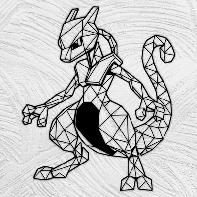Mewtwo Geometric Low Poly