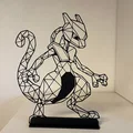Mewtwo Geometric Low Poly - Thumbnail 2