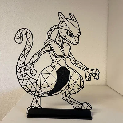 Mewtwo Geometric Low Poly