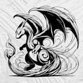 Mô hình nghệ thuật đường nét Flowing Line Art Charizard - Thumbnail 1