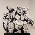 Blastoise Hard Line Art - Mẫu nghệ thuật đường nét cứng - Thumbnail 2