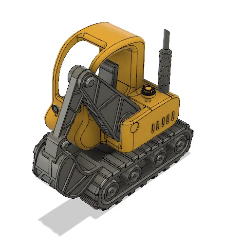 Mô hình máy xúc màu vàng có thể cử động - Image 3