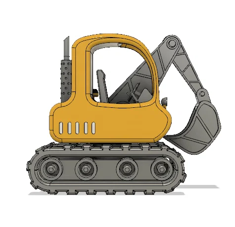 Mô hình máy xúc màu vàng có thể cử động - Image 4