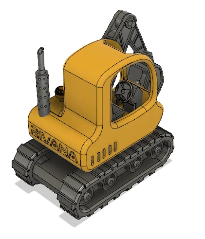 Mô hình máy xúc màu vàng có thể cử động - Image 5