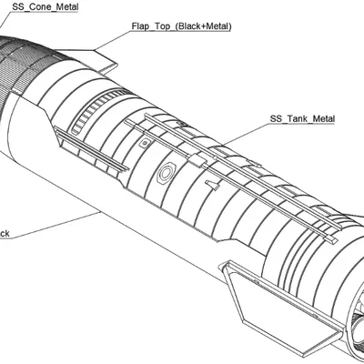 Mô hình tàu vũ trụ Starship tỉ lệ 1:200 chi tiết và đẹp mắt
