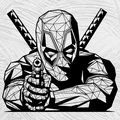 Mô hình Deadpool Low Poly - Thumbnail 1