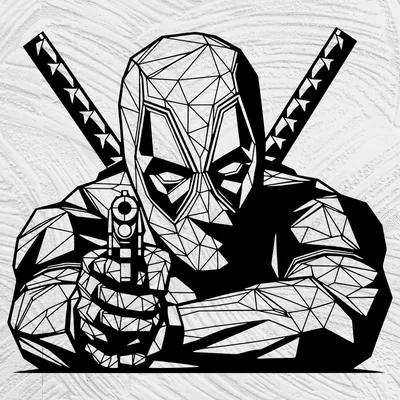 Mô hình Deadpool Low Poly