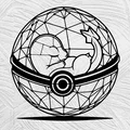 Charmander đang ngủ trong quả cầu Pokeball - Tranh 2D - Thumbnail 1