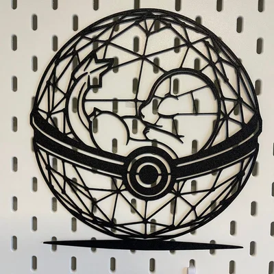 Charmander đang ngủ trong quả cầu Pokeball - Tranh 2D