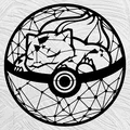 Charmander đang ngủ trong quả cầu Pokeball - Tranh 2D - Thumbnail 1