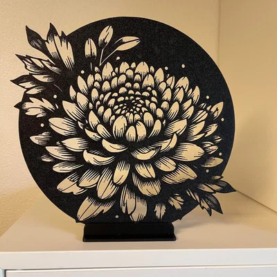 Mô hình hoa Cúc (Chrysanthemum) nghệ thuật 2D