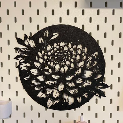 Mô hình hoa Cúc (Chrysanthemum) nghệ thuật 2D