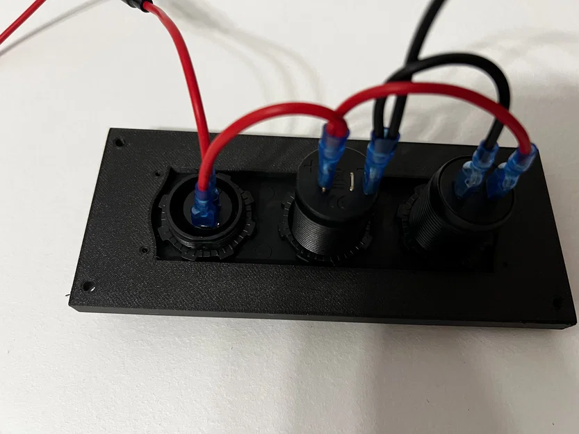 Mặt nạ tùy chỉnh cho ổ cắm tẩu thuốc 12V, 2 cổng USB, Vôn kế và bảng công tắc - Image 4