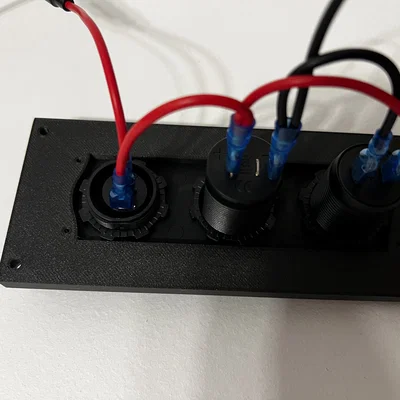 Mặt nạ tùy chỉnh cho ổ cắm tẩu thuốc 12V, 2 cổng USB, Vôn kế và bảng công tắc