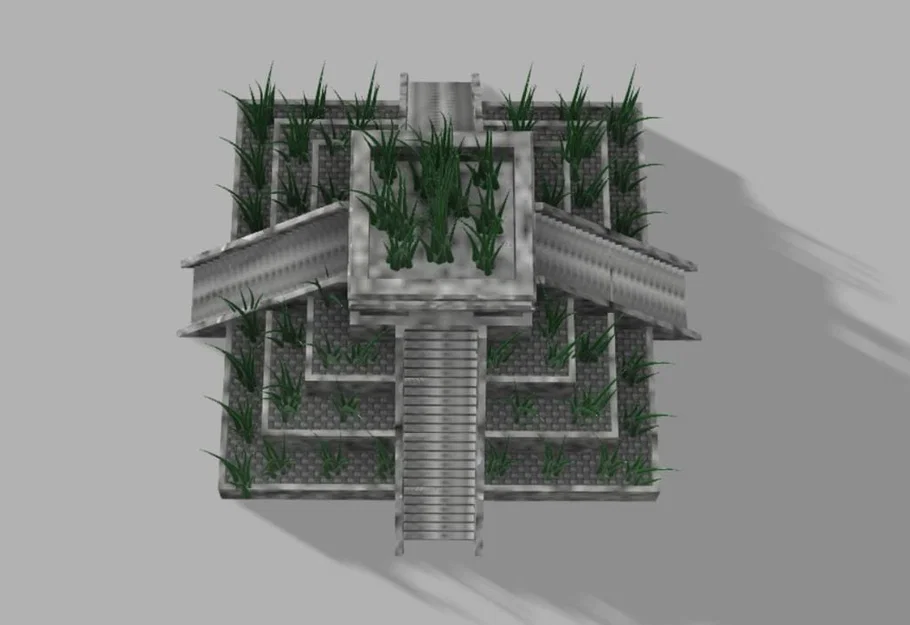 Chậu cây họa tiết đền thờ Aztec - Image 2