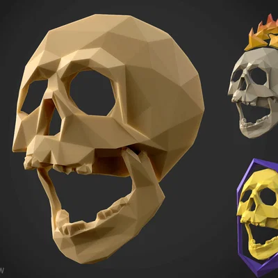 Mô hình đầu lâu Low Poly Skull in 3D độc đáo và cá tính