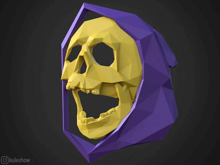 Mô hình đầu lâu Low Poly Skull in 3D độc đáo và cá tính - Image 2