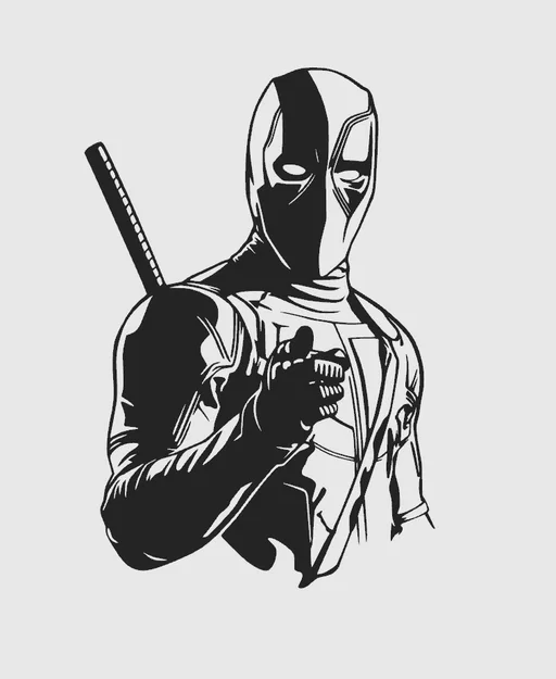 Tranh treo tường Deadpool 3D - Mẫu trang trí Marvel độc đáo - Image 1