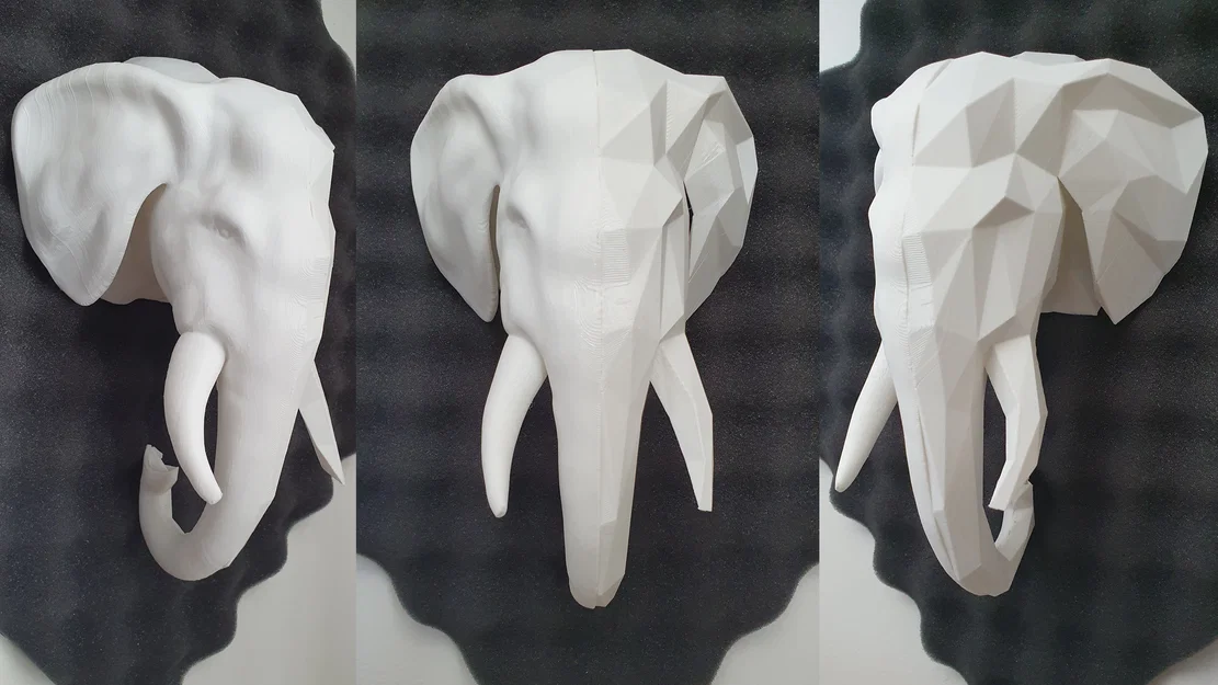 HALF&HALF - Tượng đầu voi phong cách Geometric - Image 1