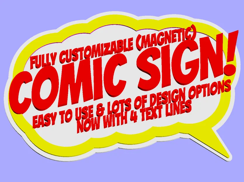 Bảng hiệu/Bong bóng lời thoại phong cách truyện tranh tùy biến (Comic Sign/Speech Bubble II) - Image 1