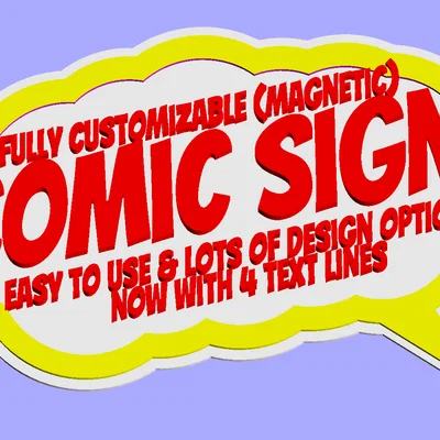 Bảng hiệu/Bong bóng lời thoại phong cách truyện tranh tùy biến (Comic Sign/Speech Bubble II)