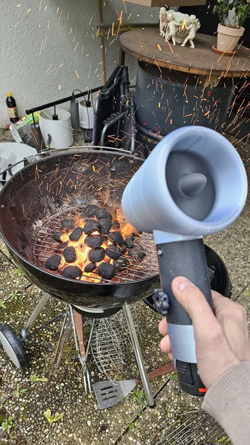 Máy thổi khí dùng pin Bosch 12V cho BBQ tự chế bằng in 3D - Image 1