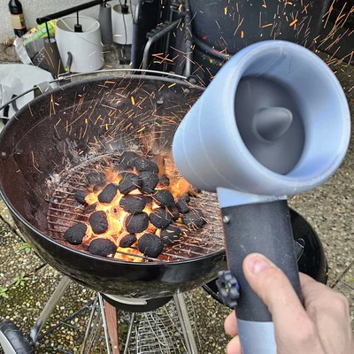 Máy thổi khí dùng pin Bosch 12V cho BBQ tự chế bằng in 3D