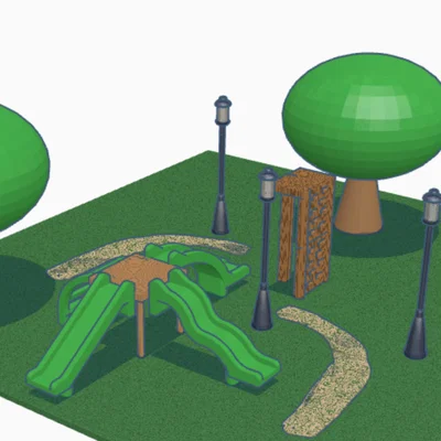 Bộ mô hình sân chơi (Playground set) 3D ấn tượng