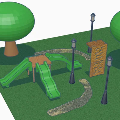 Bộ mô hình sân chơi (Playground set) 3D ấn tượng