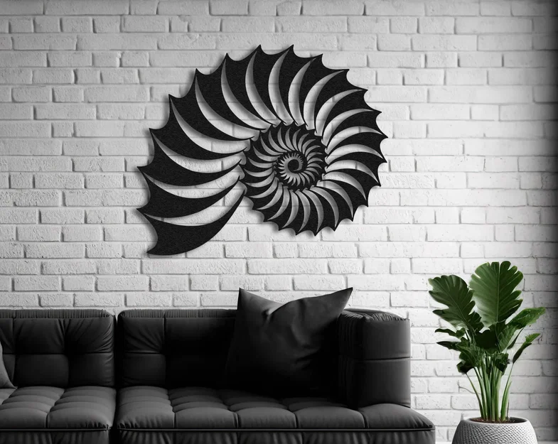 Mẫu in 3D vỏ ốc biển trang trí treo tường độc đáo - Image 1