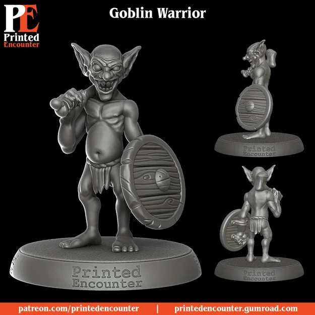 Mô hình 3D Goblin Warrior tỉ lệ 32mm cho game D&D và TTRPG - Image 2