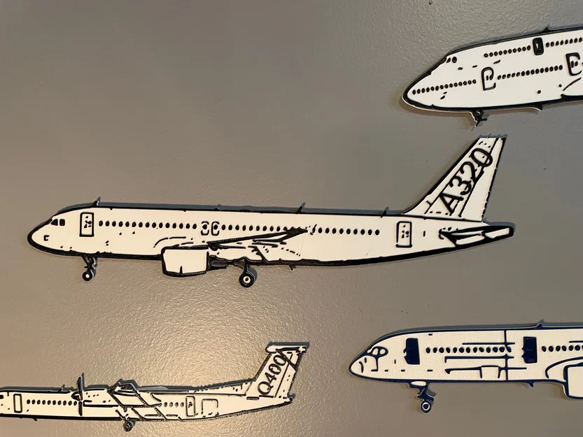 Mô hình trang trí tường máy bay Airbus A320 in 3D đẹp mắt - Image 1