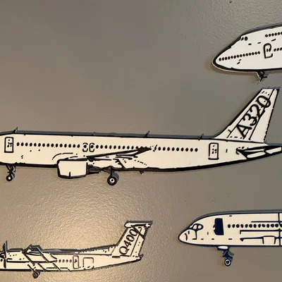 Mô hình trang trí tường máy bay Airbus A320 in 3D đẹp mắt