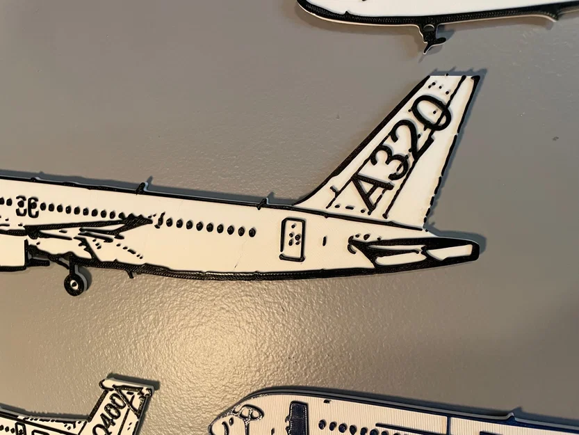 Mô hình trang trí tường máy bay Airbus A320 in 3D đẹp mắt - Image 2