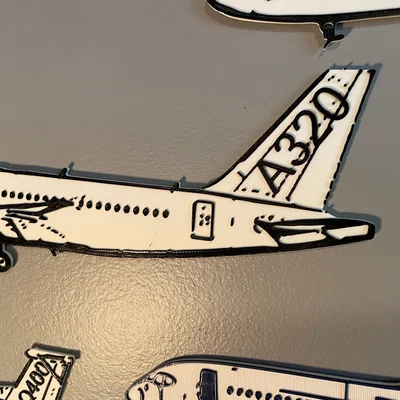 Mô hình trang trí tường máy bay Airbus A320 in 3D đẹp mắt