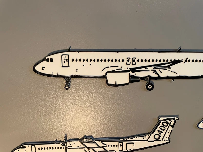 Mô hình trang trí tường máy bay Airbus A320 in 3D đẹp mắt - Image 3
