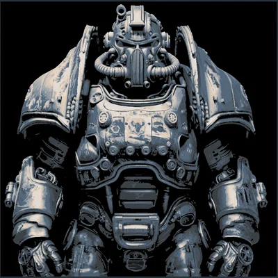 Hueforge Fallout Power Armor - Bản in 4 màu