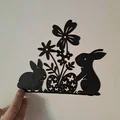 Mô hình trang trí tường thỏ phục sinh (Line Art Easter Bunny) 3D - Thumbnail 2