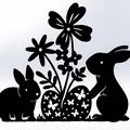 Mô hình trang trí tường thỏ phục sinh (Line Art Easter Bunny) 3D - Thumbnail 4