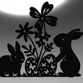 Mô hình trang trí tường thỏ phục sinh (Line Art Easter Bunny) 3D - Thumbnail 5