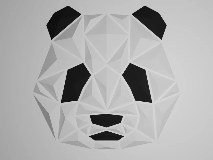 Geometric Panda - Tác phẩm nghệ thuật treo tường 3D - Image 1