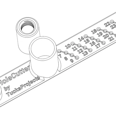 Dụng cụ khoét lỗ (dùng với Dremel) 19 kích thước (hệ Mét + hệ Inch)
