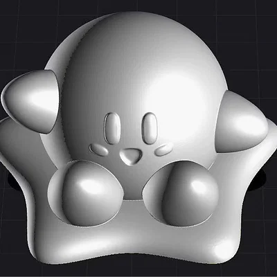 Mô hình trang trí Kirby ngồi trên ngôi sao - File in 3D siêu cute